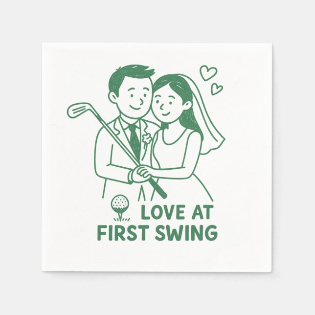 Servilleta De Papel "Love at First Swing" Golfer's Style paper napkin (Anverso)