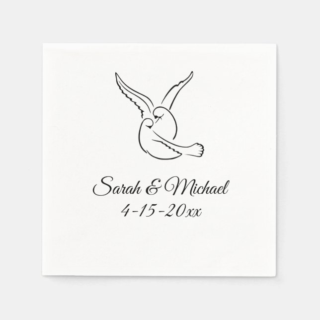 Servilleta De Papel Love Birds Cocktail Napkins (Anverso)