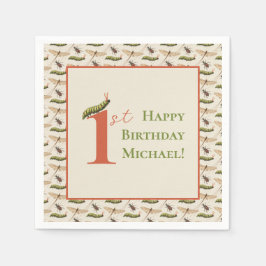 Servilleta De Papel Love Bug Insect Custom Name 1º cumpleaños