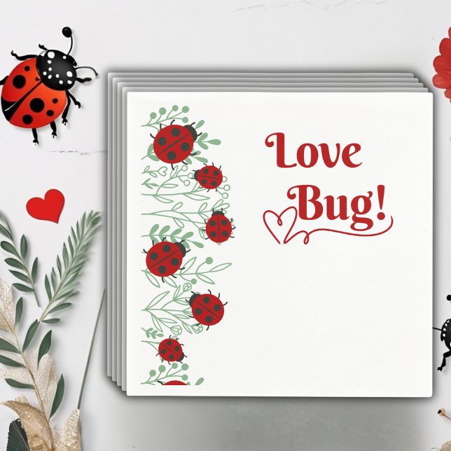 Servilleta De Papel Love Bug Minimalista Baby Shower (Subido por el creador)
