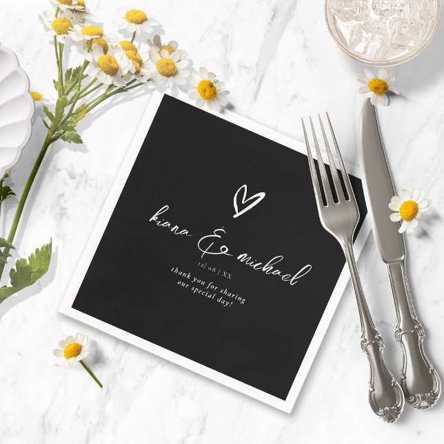 Servilleta De Papel Love Calligraphy Thank You Heart Wht B&W ID940 (Subido por el creador)