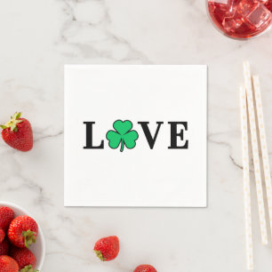 Servilleta De Papel LOVE Clover Shamrock Ireland St Patrick basado en 
