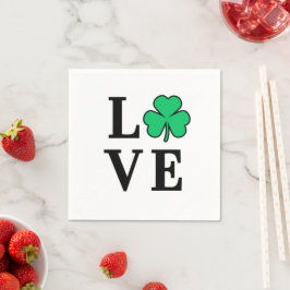 Servilleta De Papel LOVE Clover Shamrock Ireland St Patrick Fiesta