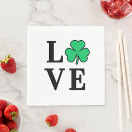 Servilleta De Papel LOVE Clover Shamrock Ireland St Patrick Fiesta