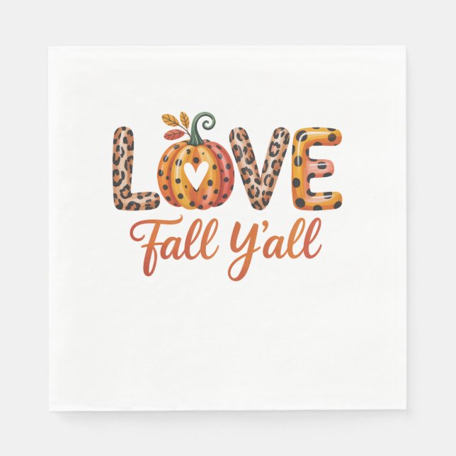Servilleta De Papel Love Fall Y'all Fall (Anverso)