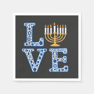 Servilleta De Papel Love Hanukkah Jewish Holiday Menorah