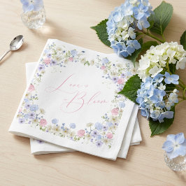 Servilleta De Papel Love In Bloom Floral Púrpura Verde Invitación de b
