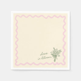 Servilleta De Papel Love in Bloom Sage Pink Bridal Shower
