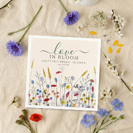 Servilleta De Papel Love in Bloom Wildflower Meadow Bridal Shower
