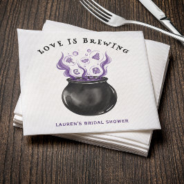 Servilleta De Papel Love is Brewing Cauldron Halloween Bridal Shower