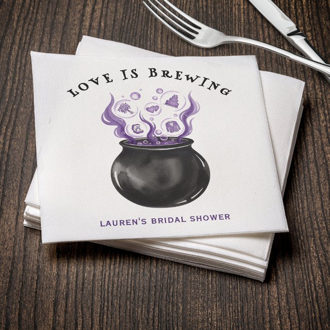 Servilleta De Papel Love is Brewing Cauldron Halloween Bridal Shower (Love is Brewing Cauldron Halloween Bridal Shower Napkins
)