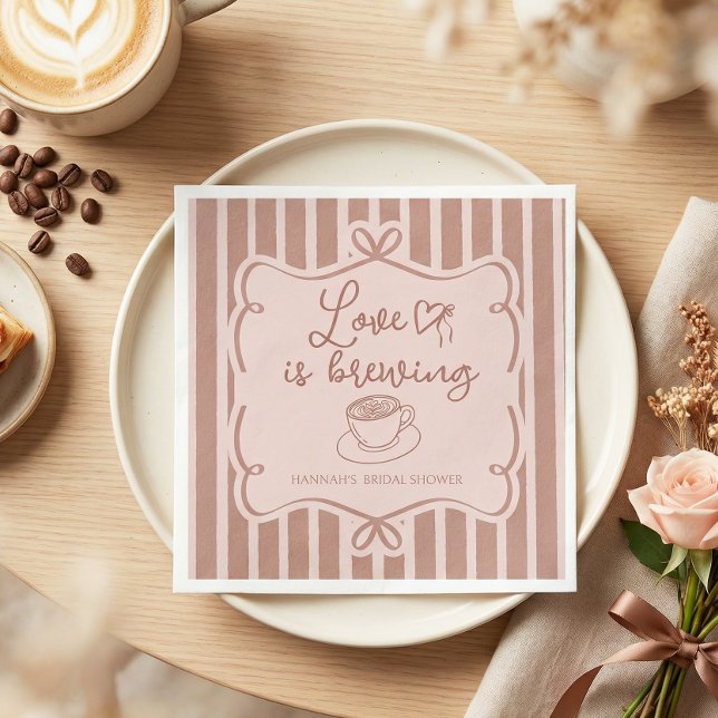 Servilleta De Papel Love is Brewing Coffee Bridal Shower Plates (Subido por el creador)