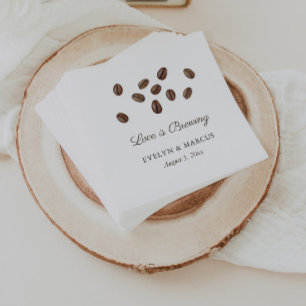 Servilleta De Papel Love Is Brewing Coffee Co-ed Despedida de Soltera
