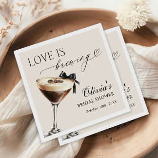 Servilleta De Papel Love is Brewing Espresso Martini Bridal Shower