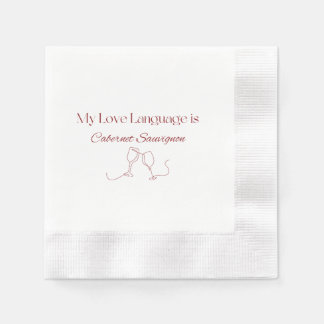 Servilleta De Papel Love Language Cabernet Sauvignon Cocktail Napkins