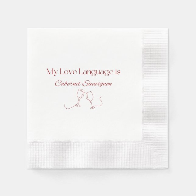 Servilleta De Papel Love Language Cabernet Sauvignon Cocktail Napkins (Anverso)