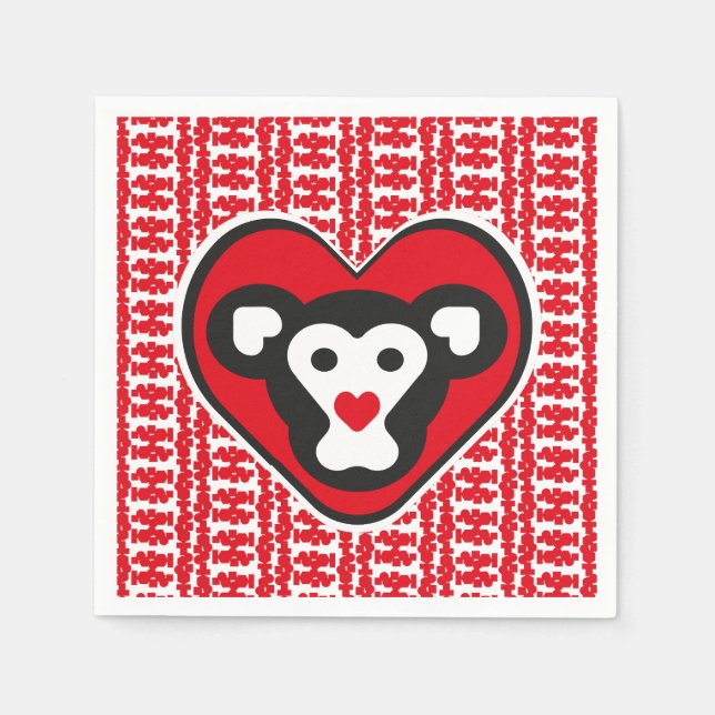 Servilleta De Papel LOVE MONKEY LOVE SPECIAL by Masanser (Anverso)