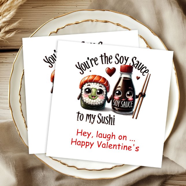 Servilleta De Papel Love Quote Cartoon Food Valentine Napkins (Love Quote Cartoon Food Valentine Napkins)