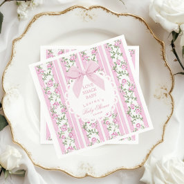 Servilleta De Papel Love Shack Baby Coquette Blush Bow Baby Shower