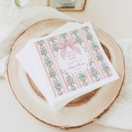 Servilleta De Papel Love Shack Baby Pink Bow Rosa Baby Shower