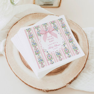 Servilleta De Papel Love Shack Baby Pink Bow Rosa Baby Shower