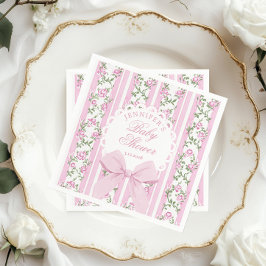 Servilleta De Papel Love Shack Coquette Blush Pink Bow Baby Shower