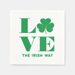 Servilleta De Papel Love Shamrock Clover Personalizado irlandés Textos