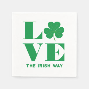 Servilleta De Papel Love Shamrock Clover Personalizado irlandés Textos