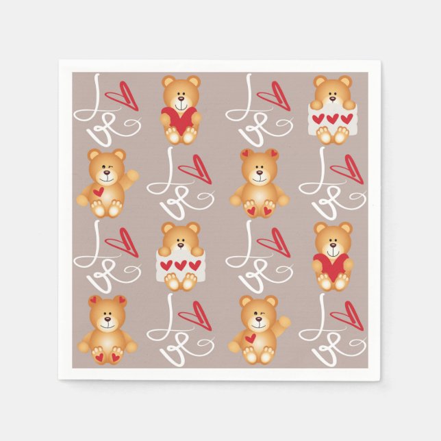 Servilleta De Papel Love Teddy Bear (Anverso)