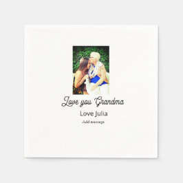 Servilleta De Papel Love you Grandma photo name love message grandkids