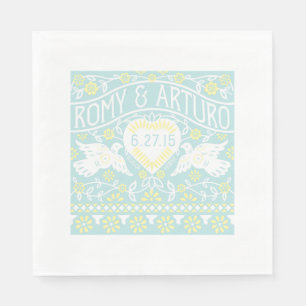 Servilleta De Papel Lovebirds Papel Picado Estilo Napkin Personalizado