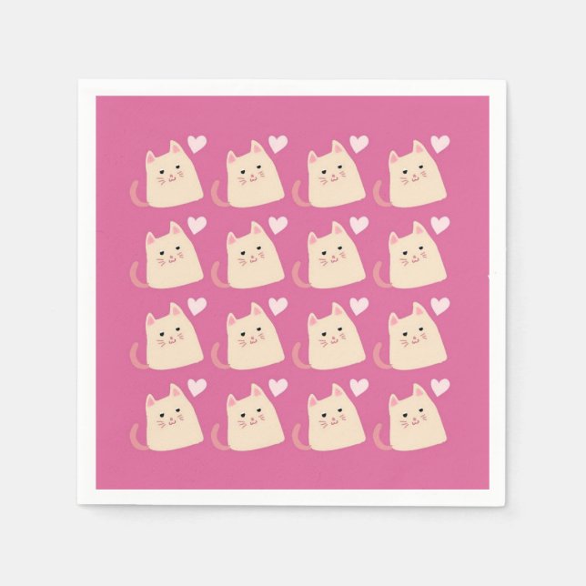Servilleta De Papel Lovely Kittens Napkins por Lilia (Anverso)