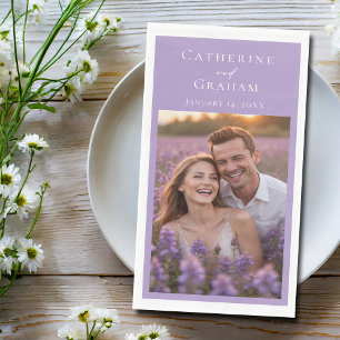 Servilleta De Papel Lovely Lila Púrpura Boda Foto Personalizada