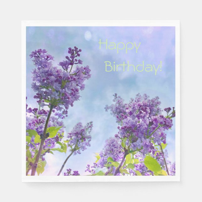 Servilleta De Papel Lovely Lilacs Happy Birday (Anverso)
