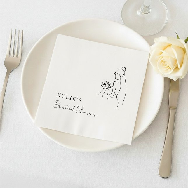 Servilleta De Papel Lovely Minimalist Bridal Shower Party (Subido por el creador)