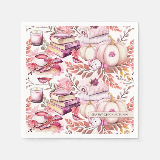 Servilleta De Papel Lovely Shabby Chick Autumn Pattern (Anverso)