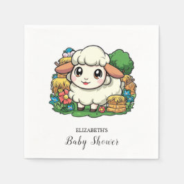 Servilleta De Papel Lovely Whimsical Sheep Baby Shower