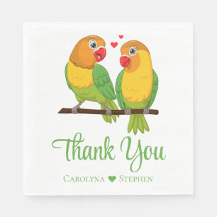 Servilleta De Papel Lovitas Bodas Pájaros del Amor Verde Amarillo