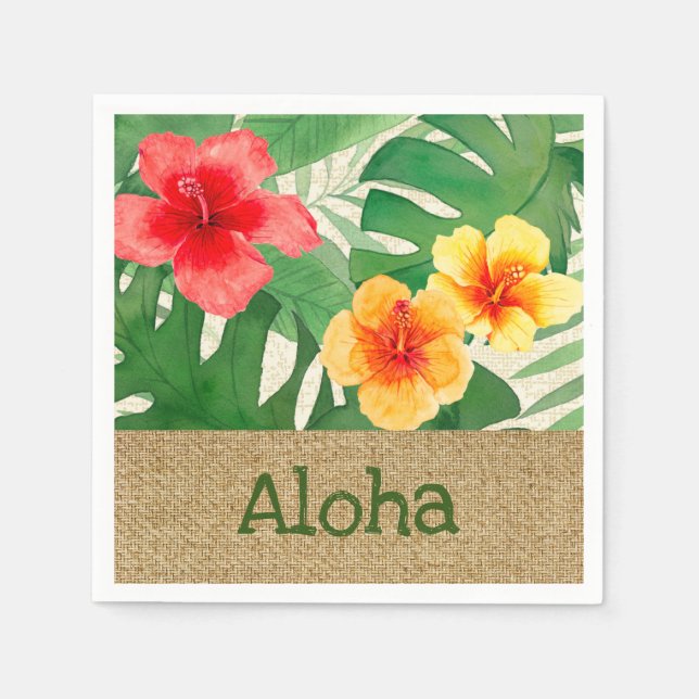 Servilleta De Papel Luana Watercolor Tropical Vivid Floral (Anverso)