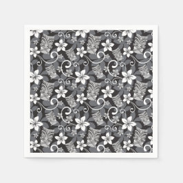 SERVILLETA DE PAPEL LUAU TIKI DESIGN (CHARCOAL)