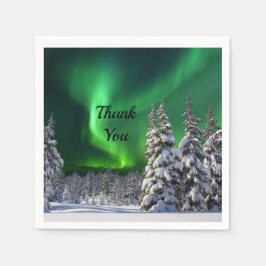 Servilleta De Papel Luces boreales durante el invierno