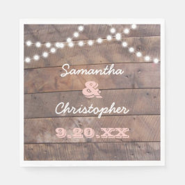 Servilleta De Papel Luces de Barnwood Pink Personalizadas