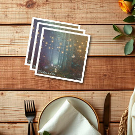 Servilleta De Papel Luces de cadena mágicas Boda forestal encantado