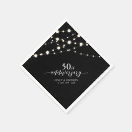 Servilleta De Papel Luces de Cadenas | Bodas de Oro 50 Aniversario de 