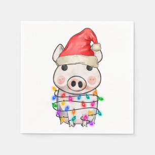 Servilleta De Papel Luces de cerdo para Navidades pequeños