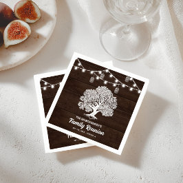 Servilleta De Papel Luces de Cuerda de Árbol de Familia Rústico para R