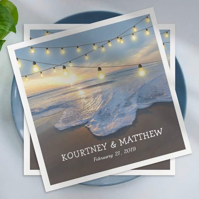 Servilleta De Papel Luces de Cuerda de Playa de Océano para Bodas (Subido por el creador)