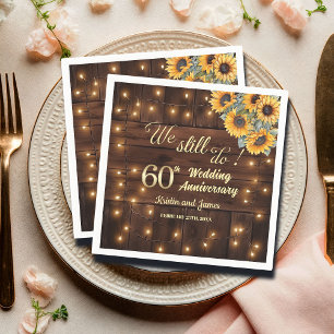 Servilleta De Papel Luces de Cuerda por 60 Aniversario de Boda