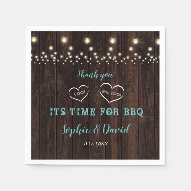 Servilleta De Papel Luces de Cuerda Vintage Únicas Barbacoa Viejo Gran (Anverso)