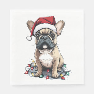 Servilleta De Papel Luces de Navidad de Bulldog Francés Regalos de Per